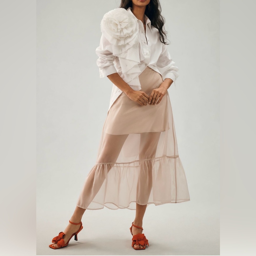 Anthropologie Sheer Organza Skirt